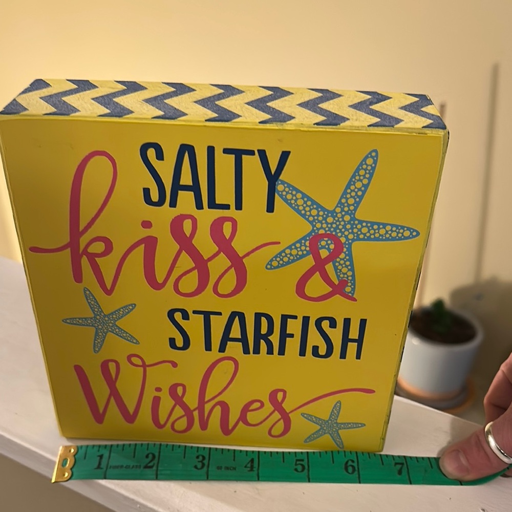 Yellow Decorative Box with Starfish Design
